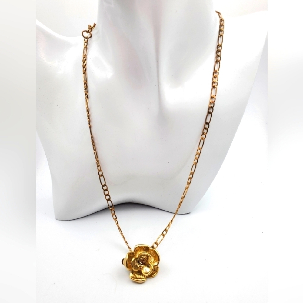 Blooming dahlia repurposed estate earring necklace upcycled jewelry N2509
